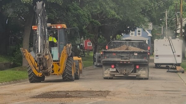 construction equipment on city street